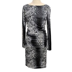 PHILOSOPHY Cheetah Ruched Knit Dress
